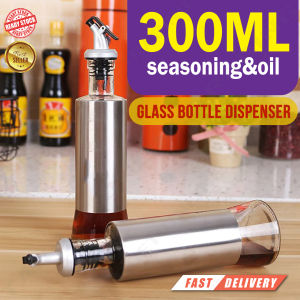 300ml Multipurpose Glass Oil Bottle with Spout Olive Oil Dispenser Bottle Leakproof / Botol Kaca Minyak