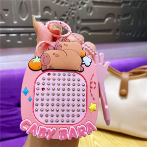 2in1 Magnetic Drawing Board Capybara Keychain Steel Ball Stress Relieving Toy Bag Charm Creative Pendant Kid