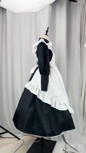 Sản Phẩm Mới Váy hầu gái dài kiểu Anh màu đen trắng Lolita Váy dễ thương kiểu Nhật Người giúp việc COS Quần Áo
