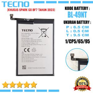 Baterai Tecno Spark GO 2023 BF7 BL49NT Original