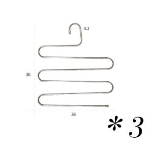 S Type Anti-slip Multi-functional Stainless Steel Clothes Hanger and Garment Storage Device