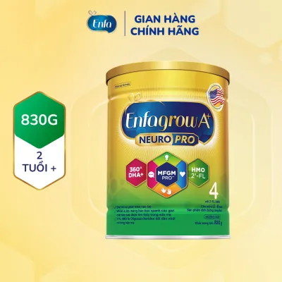[Quà tặng không bán] Sữa Bột Enfagrow A+ Neuropro 4 830g với DHA giúp phát triển não bộ cho Trẻ Từ 2 – 6 Tuổi