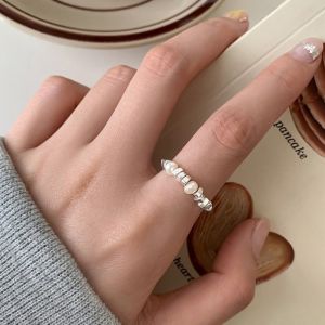 New Korean Pearl Ring Women Girl Fashion Adjustable Elastic Beads Ring Finger Jewelry Gift