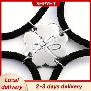[COD] SHPYHT Local delivery Ship within 24 hours Four-leaf Clover Magnetic Best Friendship Bracelets For 4pcs Women Men Magnet Heart Best Friend Forever Good Luck Bracelet Gift