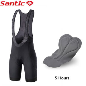 Santic Men Cycling Bib Shorts Shockproof 4D Padded Breathable High Elastic Pocket Bike Bicycle Short Pants