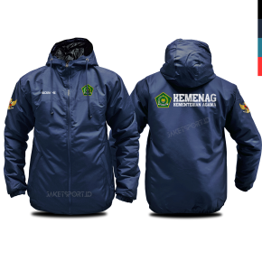 Jaket KEMENAG Custom sablon dtf satuan grosir murah tebal tahan angin elegan tebal 3 lapis