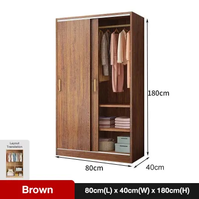 On Hand 180cm Nordic Luxury Wood Furniture Sliding Door Wardrobe Cabinet Durable Wardrobe Organizer with Simple Assembly Design