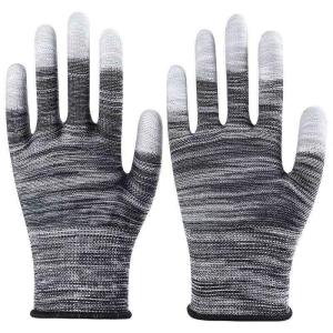 [tianjunmaoyi] 12 Pairs Car Vinyl Wrap Gloves Polyester PU Coated Fingertip Anti-Static Gloves Dust-Free Window Tint Working Gloves