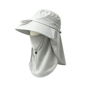 JPTD Adjustable Solar Fan Hat Long-lasting Breathable Sun Shading Hat Face Cover Sun Protection Rechargeable Fan Hat for 3.7V300MAH Fishing