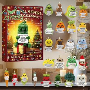 XZ✨✨✨ Hỗ trợ cảm xúc giáng sinh Advent lịch 24 ngày đếm ngược Advent Lịch Đồ chơi 2D Acrylic Mặt dây chuyền giáng sinh cây trang trí