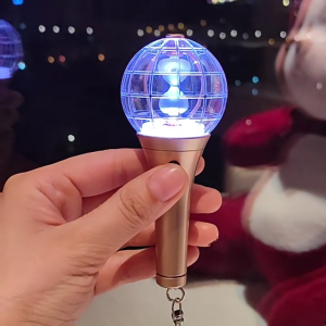 Small LED Lightstick Keychain Charm for Music Concerts Colorful Lamp Bulb Pendant Fan Support Accessory Gatherings