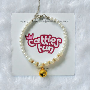[PEARL TWINS] CATTIESFUN Kalung kucing Mutiara Lonceng