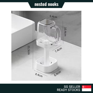 Premium Quality Height Adjustable Toothbrush Toothpaste Holder with Transparent Cover Cup Holder