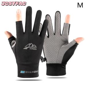 JCSYFAC Mùa hè Kem chống nắng găng tay phụ nữ mỏng băng lụa chống tia cực tím sương ngón tay màn hình cảm ứng lái xe không trượt Găng tay thoáng khí