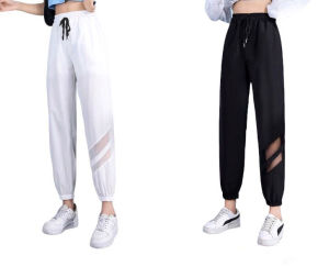 [FreeshipMAX] Q048 - Quần jogger dù co giãn phối 2 vạch lưới xéo thể thao tập gym yoga hay đi chơi dã ngoại đều xinh