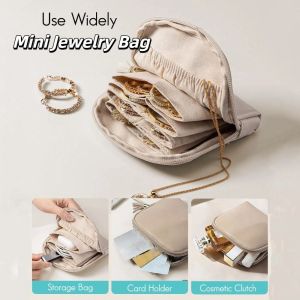 RGFV Earrings Bracelet Jewelry Packing Bag Tassel PU Leather Jewelry Holder Pocket Purse Organizer Mini Cosmetic Bag Travel