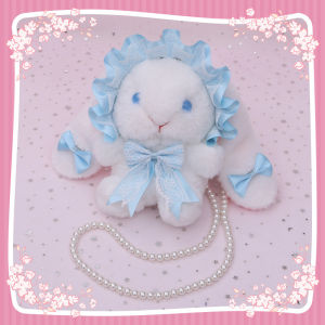 New Lolita Anime Bag Cute Bunny Bags Messenger Bag Japanese Kawaii Plush Lace Purse Bows Rabbit Doll Handbag Bunny Shoulder Bag