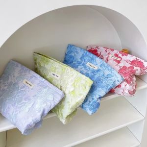 EASYEAH Floral Print Cosmetic Bag Print Large Capacity Toiletry Pouch Fashion Makeup Bag Travel