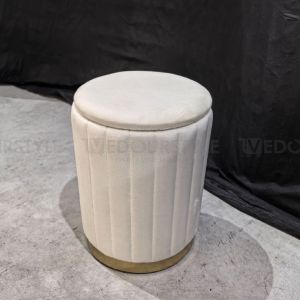 Vedourstyle 017 Velvet Round Dressing Stool with Storage Makeup Stool Kerusi Solek Multipurpose Modern Design Stool 梳妝凳