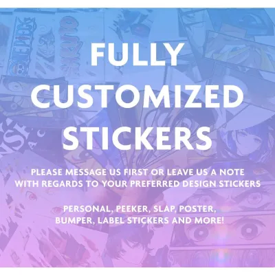 Custom Waterproof Sticker (Your Preferred Design) Peeker Slap Label and more!