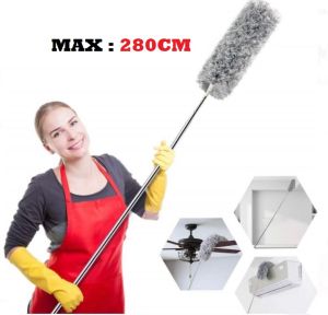 280cm Super Long Bendable Extendable Feather Duster Microfiber Dust Fan Penyapu Habuk Bulu Ayam Panjang
