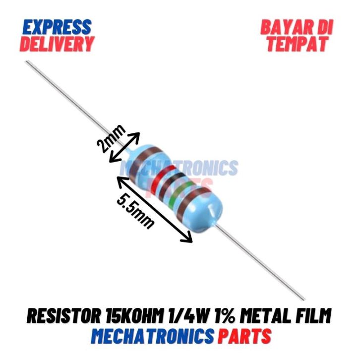 [PAS-0026] 10X RESISTOR 15K OHM 1/4W 1% METAL FILM
