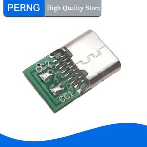 [PERNG] Tehe Type-C Jack Connector 16Pin Female Socket Receptacle USB-C Adapter To Solder 6 Solder Joints
