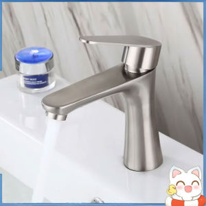 SUS304 Stainless Steel Bathroom Basin Tap Single Cold Faucet  Hand Washing Kepala Paip Sinki 水龙头