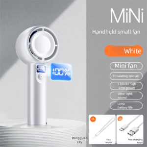 SG Mini turbo high speed handheld small fan outdoor portable usb rechargeable 100-speed digital display 4000mAh adjustable cooling fan