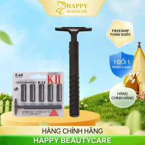 Dao Cạo Râu 2 Lưỡi Kép Thân Nhựa Kai 003309 Set 1 Thân 5 Lưỡi Dao (Combo Dao CạoVà Set Mini )