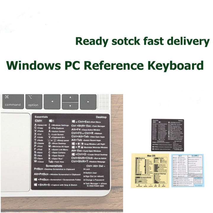 Windows PC Reference Keyboard Shortcut Sticker Adhesive for PC Laptop ...