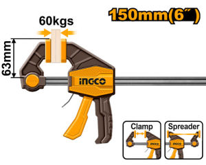 INGCO QUICK GRIP BAR CLAMP | MAX CLAMP FORCE 60KG | HQBC01601 HQBC01602 HQBC01603