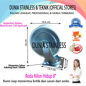 Roda nilon hidup 8"
