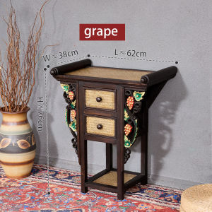 บัว ฟักทอง ดอกไม้ องุ่น ลวดลาย โต๊ะบูชา ธูปบูชา บรรพบุรุษ ศาลเจ้าไท่ เทพเจ้าแห่งความมั่งคั่ง พระพุทธรูป โต๊ะบูชาไม้เนื้อแข็ง