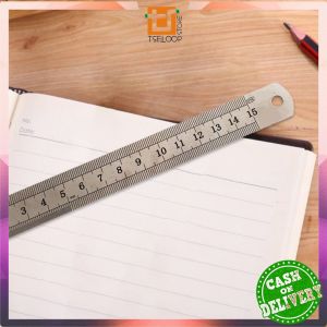 OFM-A107 Penggaris Besi 30CM Stainless Steel Ruler 50CM Penggaris 15CM Serbaguna Perlengkapan