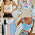 Kily.Ph Square Neck Ribbed Knitted Croptop Sando Camisole 6A0182. 