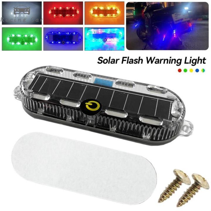 Racingcar Solar Power Mortorcycle Car LED Warning Light Night Ride Tail