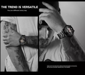 WINNER นาฬิกากลไกใสสําหรับผู้ชายนาฬิกาแฟชั่นหรูหราระบบกลวงสําหรับผู้ชาย