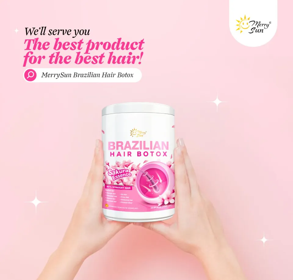Sakura Essence Straightening Hair Mask by MerrySun Brazilian Botox - Keratin Infused Hydration & Color Protection Treatment