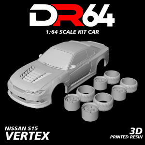 Kit Car 1/64 scale Nissan S15 VERTEX / Hotwheel Nissan S15 Vertex / Kit Car Resin