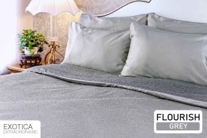 EXOTICA ชุดผ้าปูที่นอนรัดมุม+ปลอกหมอนหนุน ลาย Flourish ที่นอน 6 ฟุต / 5 ฟุต / 3.5 ฟุต (ผ้าปู ปลอกหมอน)