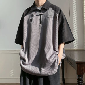 Senior Walfager POLO Áo Sơ Mi Nam Mùa Hè Thiết Kế Thích Hợp Màu Tương Phản Áo Cộc Tay Học Sinh Thương Hiệu Thời Trang Thoải Mái Rộng Rãi T Áo Thun