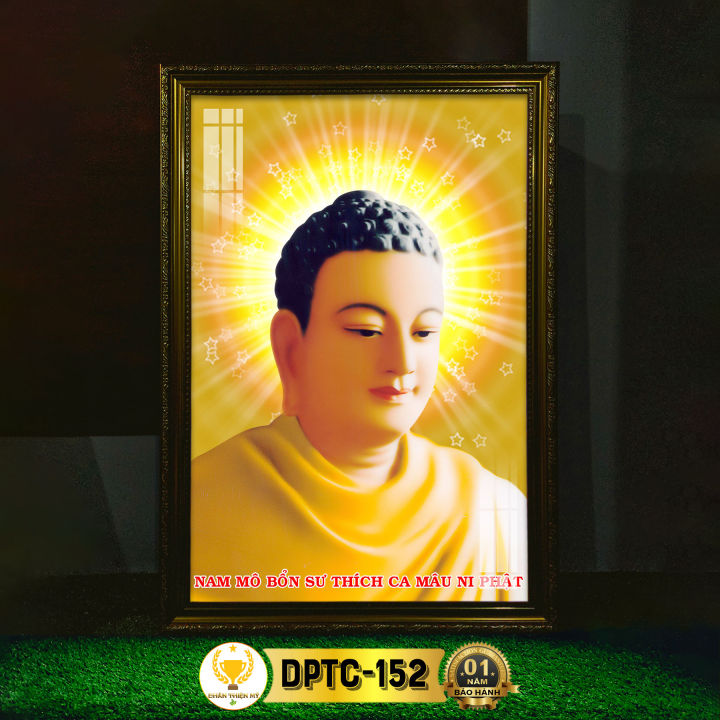 Tranh Phật Thích Ca Có Đèn CHÂN THIỆN MỸ, Treo Tường Trang Trí Bàn Thờ ...