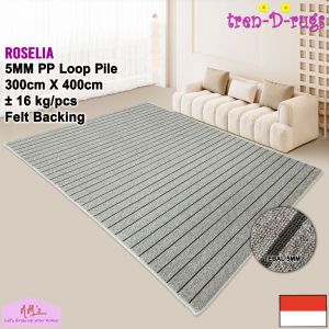 Tren-D-rugs Karpet jumbo garis stripes 300 cm x 400 cm permadani bulu salur alas lantai ruang tamu minimalis - NMs