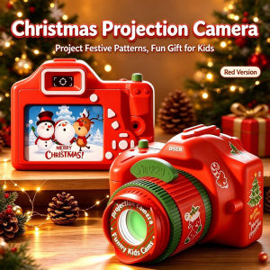 Christmas Projection Camera Kids Toy Projector Camera with Slide Film Flashlight Function Battery Operated Christmas Gift for Children Boys Girls