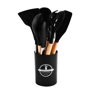 SKJK 12pcs Chịu nhiệt Bộ dụng cụ nhà bếp 12 món Đa chức năng Thân thiện với môi trường Bộ dụng cụ nấu ăn không dính Thực tế Xẻng nướng bánh Bộ dụng cụ nhà bếp bằng silicone Sử dụng trong bếp