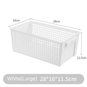 ReTouch Desk Office Storage Basket Wide Hollow Crate Bin Container School Supplies Kitchen Organizer KC113