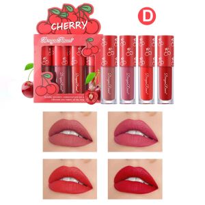 MNOVONM Velvet matte lip gloss set non fading at non stick cup fruit makeup lip gloss  mini set