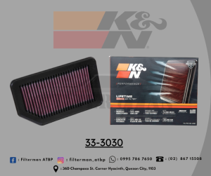 K&N AIR FILTER 33-3030 (HONDA BRV 2017-2020 CITY 2014-2019 JAZZ 2014-2019)