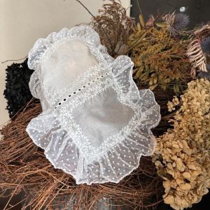 MUSCLEX Thêu hoa Tấm lót bàn ăn bằng ren Trong suốt Ruffles Tấm lót ly bàn Phong cách cổ điển. Châu Âu Khăn ăn vải kiểu phương Tây Trang trí bàn